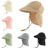 Kids Quick Dry Sun Hat With Wide Brim Summer Solid Beach Bucket Cap UV Protection Breathable Fishing Hat For 0-3 Years Old