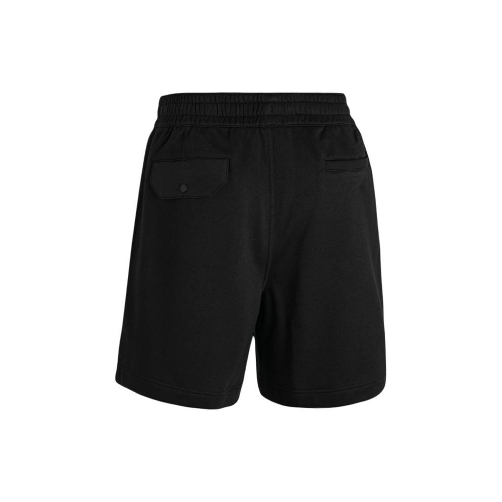 Under Armour Solid Color Fleece Straight Leg Comfortable Casual Shorts Men shorts Black 1387978-001