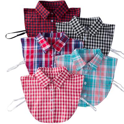 Plaid Fake Collar Female Ladies Detachable Collars For Women Detachable Lapel Shirt False Collars Woman False Blouse Neckwear