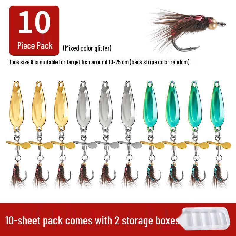Micro Sequins Casting Iron Fly Fishing Hook Set for Minnows, White Stripes, Crucian Carp, and Freshwater Fish Lures