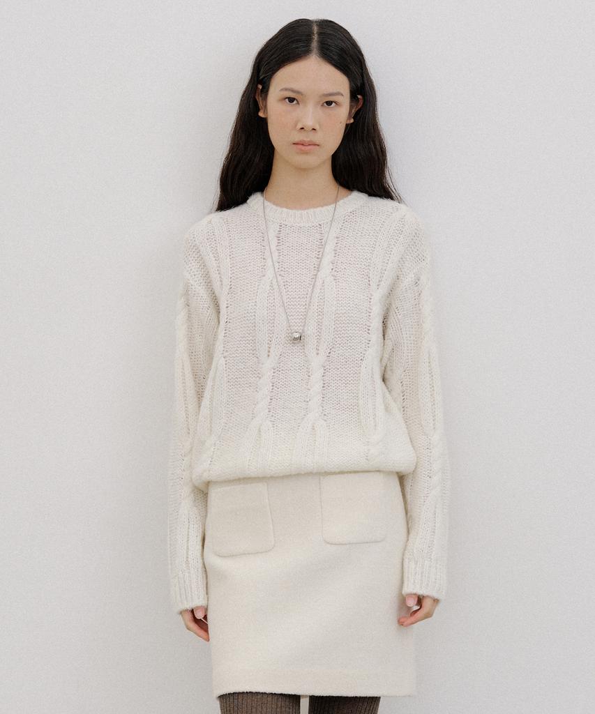 OCTETTE Loose Cable Pull-Over Knit_3Color