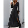 New Fashion Printed Daily Versatile Women'S Summer Loose And Casual Solid Color Cotton And Hemp Long Dress