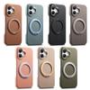 360 Rotating Magnetic Kickstand Lychee Grain Leather Phone Case For iPhone 17 Pro Max 16 Plus 15 14 13 12 11 Shockproof Cover