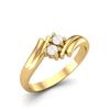 3MM Round Natual Pearl 925 Sterling Silver Gold Vemreil Two Stone Women Anniversary Wedding Ring