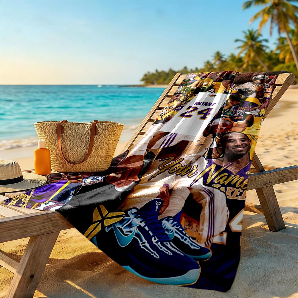 Kobe Personalized Text Beach Towel High Absorbency Quickdry Portable For Swimmingbeachcamping Travel Beach Accessoriesgym