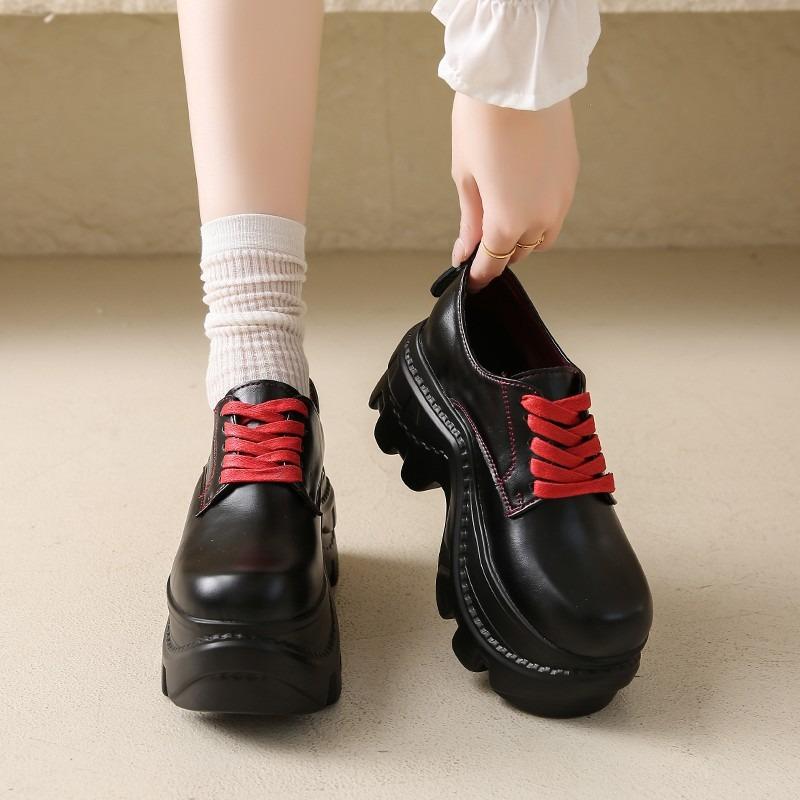Fashion Thick Soles Women Oxford Shoes Spring and Autumn Plus Size Breathable Thin Shoes Comfortable Outdoor Casual High Heels