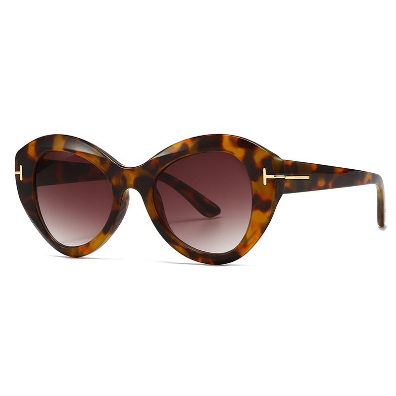 Trendy Modern Charm Sunglasses Polygonal Catwalk T-Shaped Sunglasses 2408