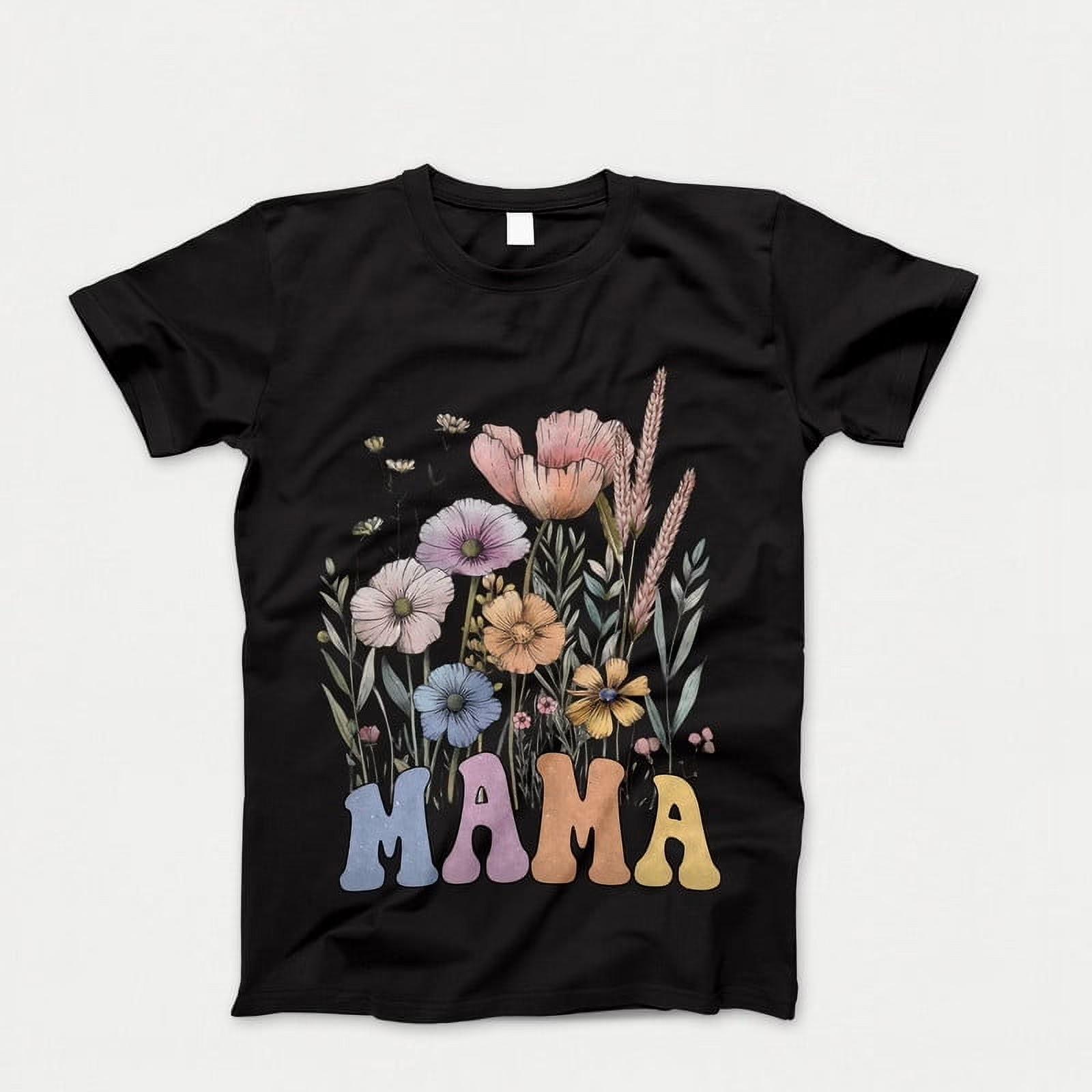 Wildflower Mama T-Shirt, Floral Boho Mother Shirt, Gift for Mom Grandma S