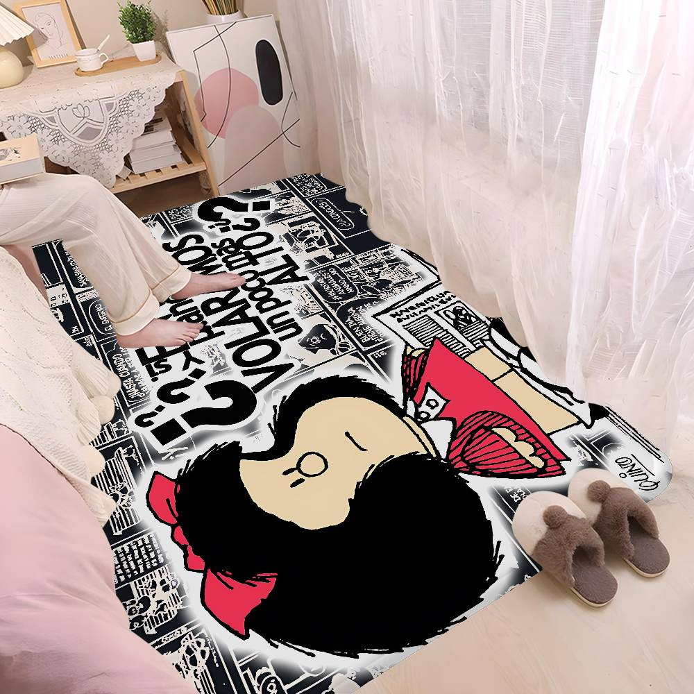 M-Mafalda Girl Floor Mat INS Style Soft Bedroom Floor House Laundry Room Mat Anti-skid Bedside Area Rugs