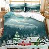 Christmas Duvet Cover Girls Boys Kids Bedding Country Farmhouse Holiday Xmas Tree Cartoon Cute Snowman Comforter Bedroom Decor