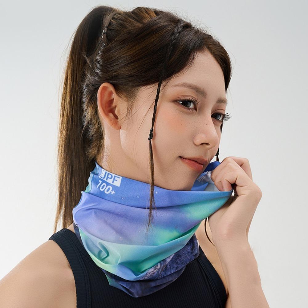 Ice Silk Riding Mask Natural Scene Sun Protection Face Cover Sunscreen Face Mask  Riding