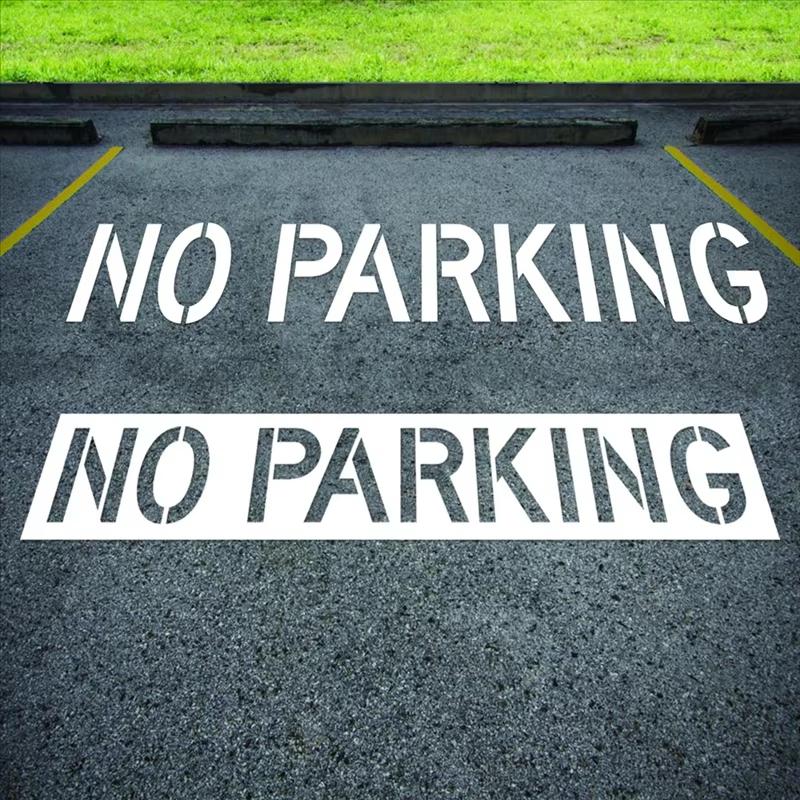 

5F-Reusable Fire Lane Stencil Template, No For Parking Silicone Stencil,12 Tall Letters For Parking Lot, Pavement Sign Stenci One Size