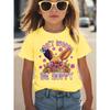 Summer EASTER Cute Bow Rabbit Print Childrens Cotton Tshirt Casual Trendy Girls Short Sleeved Shirts Fashion Kids Clothes Tees