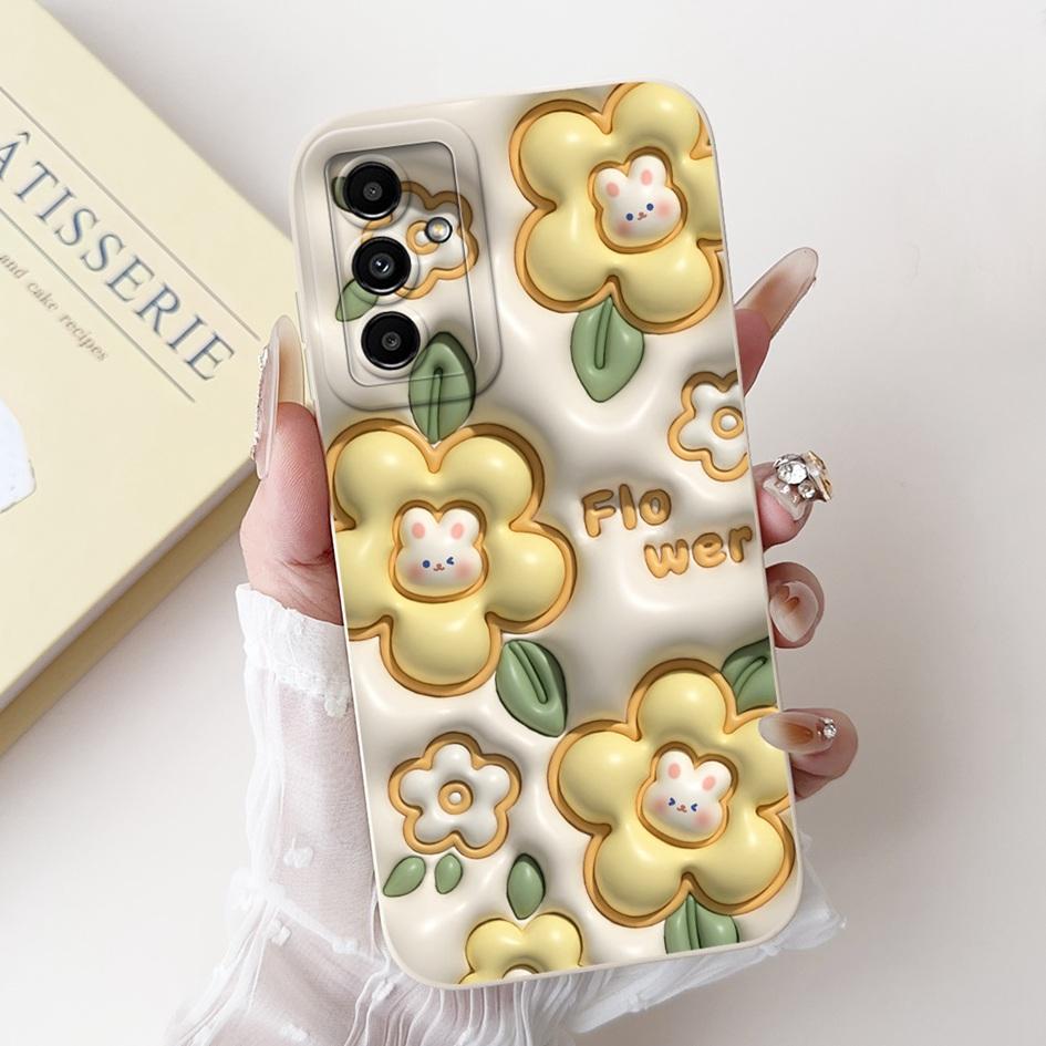 Case For Samsung A04S Cover Popular Flower Camera Protection Soft Silicone Phone Case For Samsung Galaxy A04 A04s A04e TPU Funda