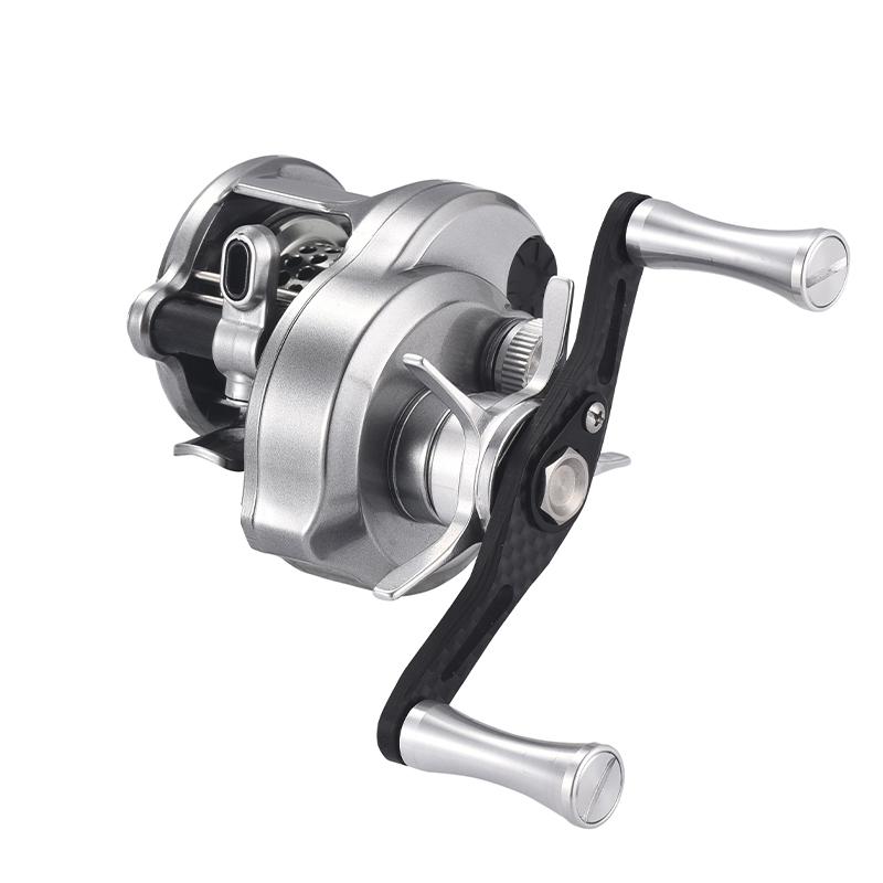 Portable Fishing Mirco Drum Baitcaster Reel with Weighs 118g 7.6:1 Speed Ratio Carbon Body Shallow Spool Baitcasting Reel Magnetic Brake Lure Wheel