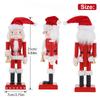 25CM Christmas Nutcracker Puppet Gingerbread Man Wooden Handmade Nutcracker Soldier Doll Toy Ornament Christmas Home Decoration