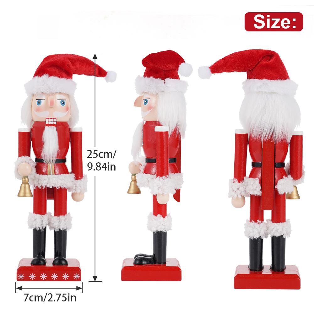 

Christmas Nutcracker 25CM Santa Claus Puppet Wooden Nutcracker Statue Doll Gift New Year Christmas Decoration European-style