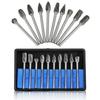 10pcs/set 6mm Shank Tungsten Carbide Burr Mini Grinding Head Drill Bit  Dental Application