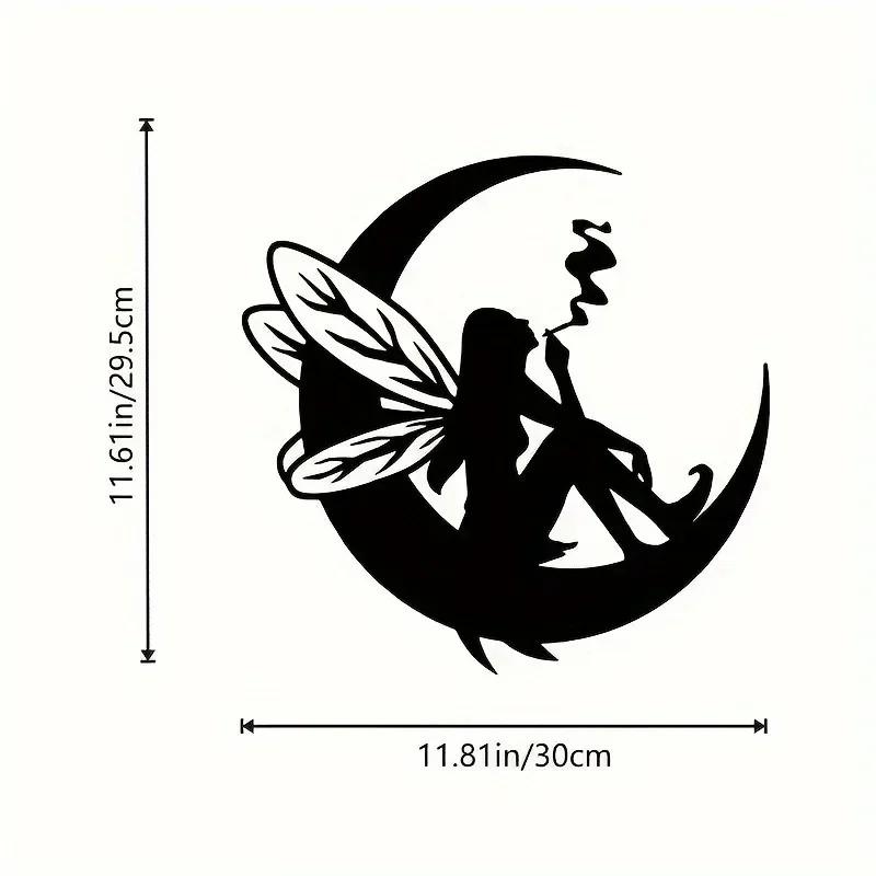 

1pc Black Metal Fairy Wall Decor - Moon Phase Wall Art, Indoor/Outdoor Home Decor & Fairy Room Gift чёрный
