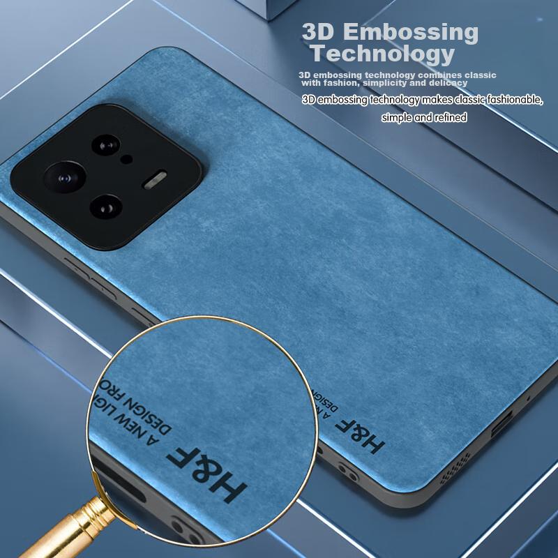 HotFire Phone Case for Xiaomi 13, Xiaomi 13 Protective Cover, Upgraded Skin-Like Matte Lens Full Protection Silicone Case - Coral Blue