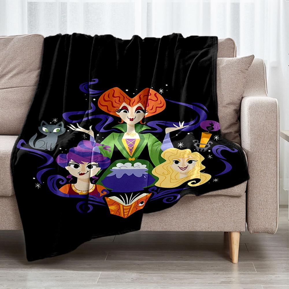 Hocus Pocus Theme Printed Blanket - Perfect for Couch, Bed, Travel & Outdoor Use | Machine Washable, Cozy & Durable.