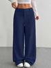 European American Loose Wide-Leg Women's Casual Pants with Pockets