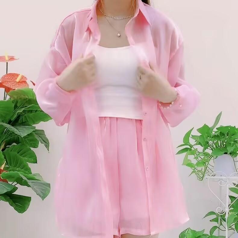 

Весна-лето Женская рубашка больших размеров, тонкая, универсальная, дышащая, легкая, солнцезащитная верхняя одежда для головы XXS