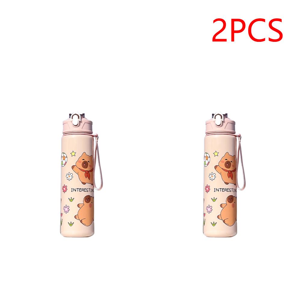 

700ml Capybara Cute Water Cup with Straw & Handle Sports Water Bottle Large Capacity Travel Water Cup for Boys Girls Daily Use