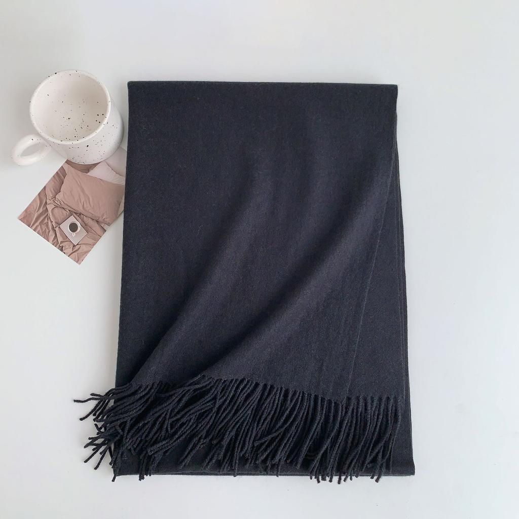 Eșarfă nouă de iarnă 2024, pentru femei, versatilă, imitație de cașmir, îngroșată, caldă, premium, culoare solidă, șal de dimensiuni mari