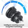 USB Charging Socket 12V-24V USB Power Outlet Double QC3.0+Double PD Type-C Outlet with Caps Voltmeter USB Port for Car