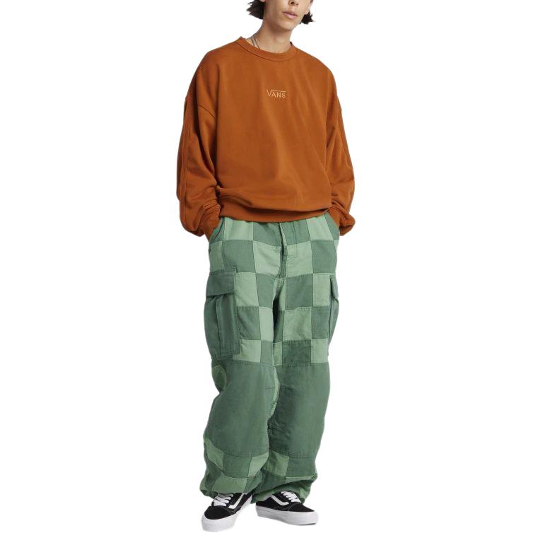 Vans OTW SS24 Solid Color Crew Neck Pullover Long Sleeve Sweatshirt Unisex sweatshirt Orange VN000GBWCYS