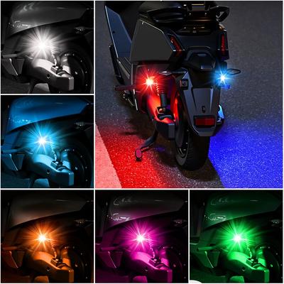 5V Multifunctional Motorcycle LED Touch Light USB Charging Waterproof Safty Driving Strobe Lamp 8 Modes Motos Decorative Lamp