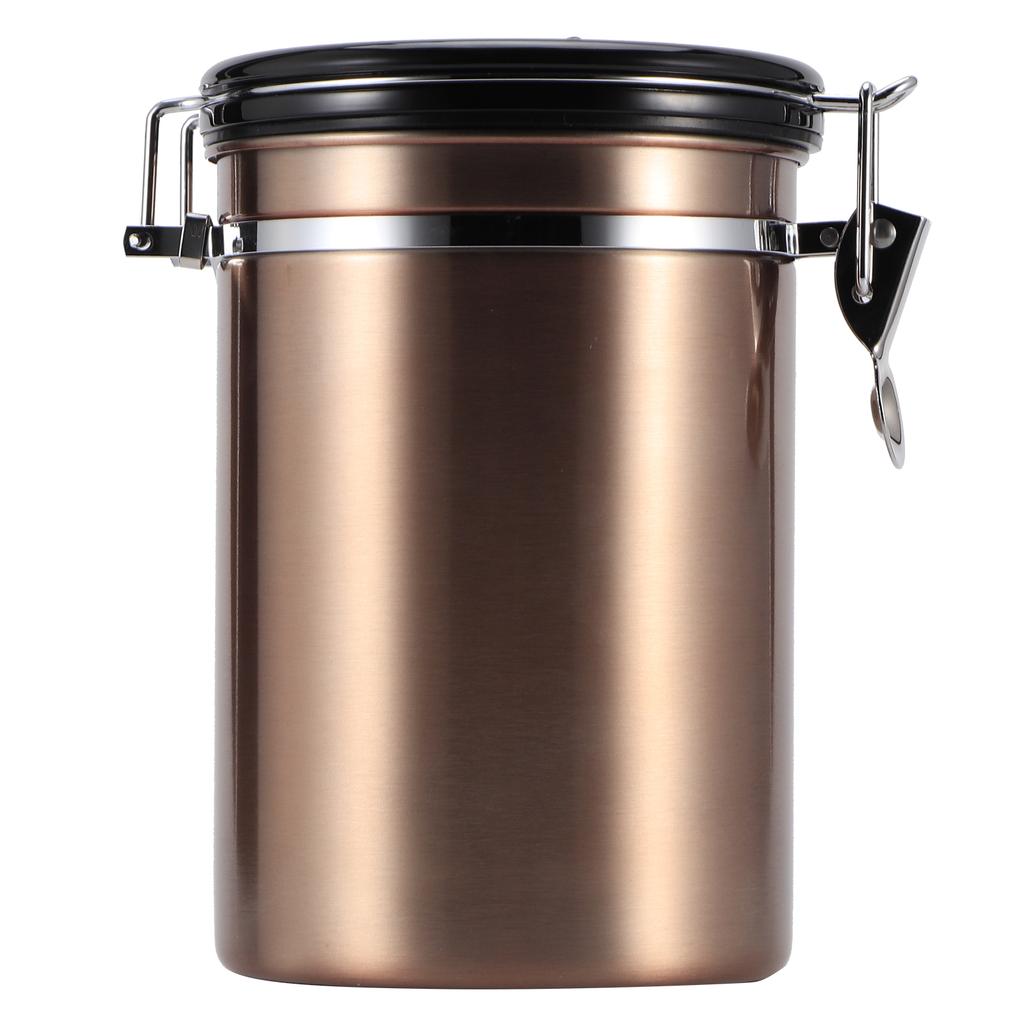 Stainless Steel Sealed Tank MoistureProof Coffee Bean Tea Storage Pot with Air Evacuation Valve