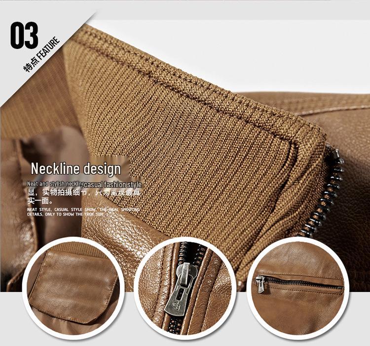 2022 Spring/Autumn Men's PU Leather Jacket - Youth Korean Style, Casual & Trendy