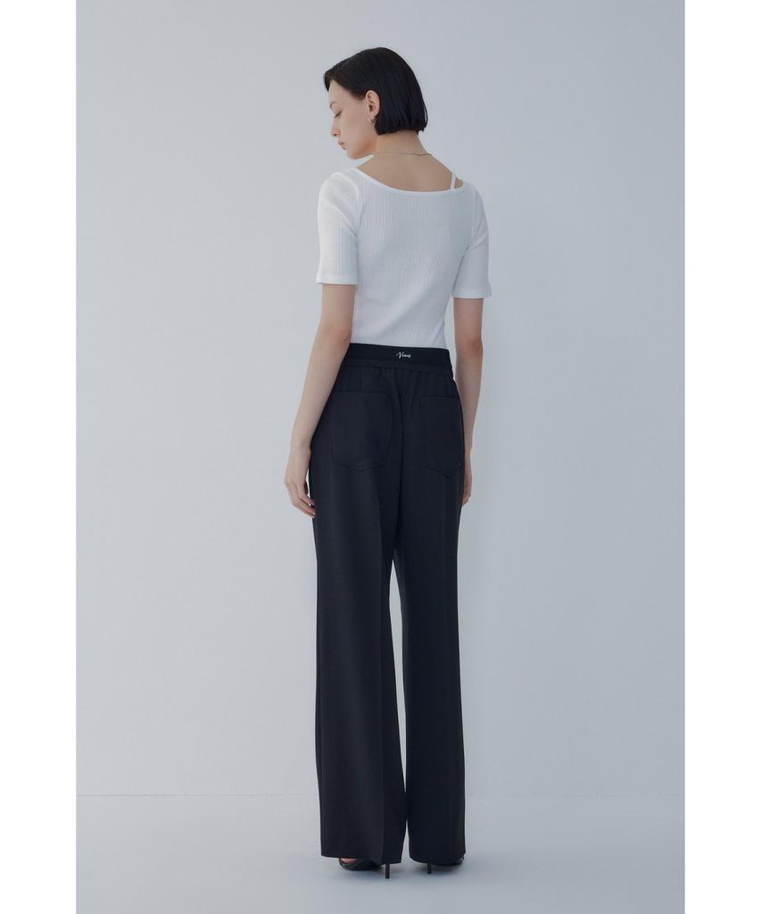 Bobeu Belted One-Tuck Wide Pants_Black 7156230006