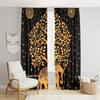 Beautiful Indian Bohemian Psychedelic Hippie Tie Dye Window Curtain Panels for Bedroom, Living, Balcony (Golden Tie Dye)