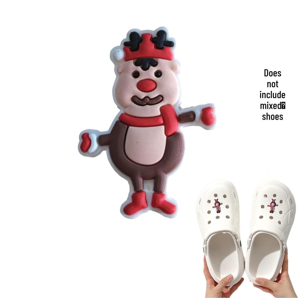 Detachable Christmas Shoe Buckle: PVC Flower Decoration for Hole Shoes