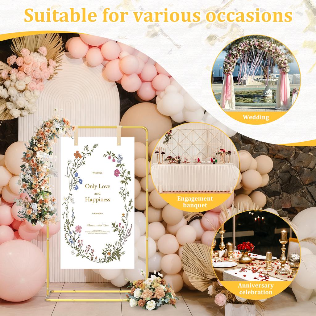 Hochzeitsbogen Willkommensschild Ständer Willkommen zu unserer Hochzeit Schildhalter Metall Bodenstehender Tafelständer, Staffelei für Posterpräsentation