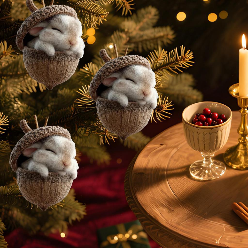Tier-Weihnachtsdekorationen 2D flach Acryl Saisonale Dekoration Zum Aufhängen Feiertagsdekorationen Für Weihnachtsbaum Hängender Anhänger Dekor