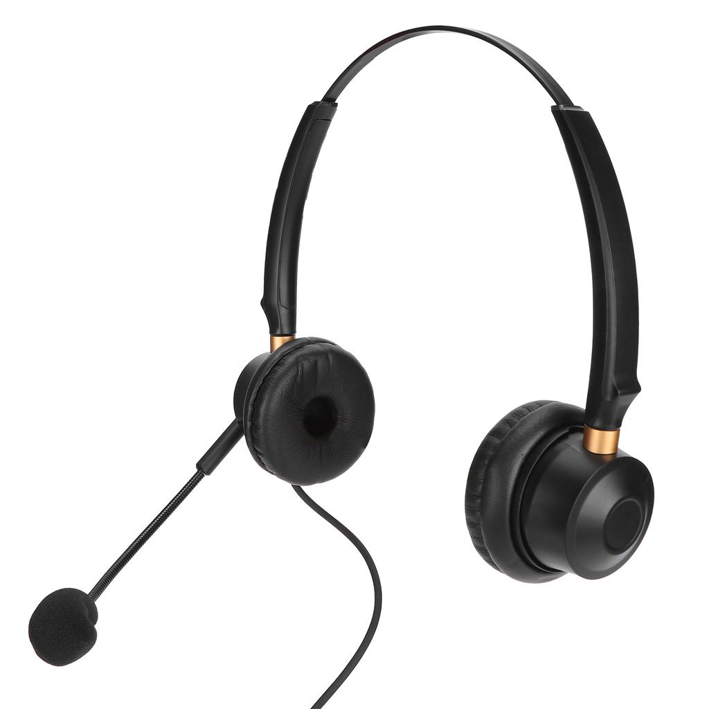 Binaural Headset Telephone Headset with Noise Canceling Microphone and Volume Control