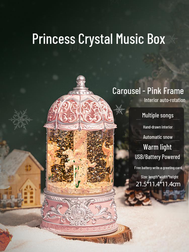 Rotating Crystal Ball Music Box - Ballet Princess Gift for Little Girls' Birthdays