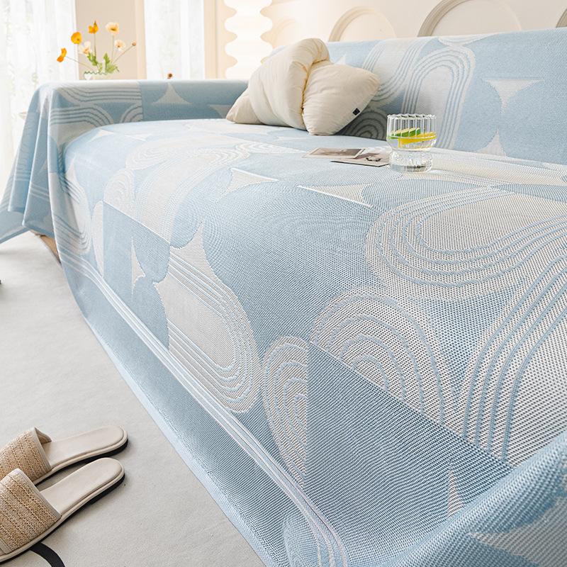 Summer Ice Silk Sofa Towel Simple Ins Style Fully Covered Anti-Slip Sofa Cover Cloth Cool Sofa Cushion