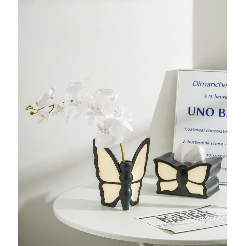 Vintage Schmetterlingsvase Keramik Heimdeko Luxus Tischmittelstück für Wohnzimmer