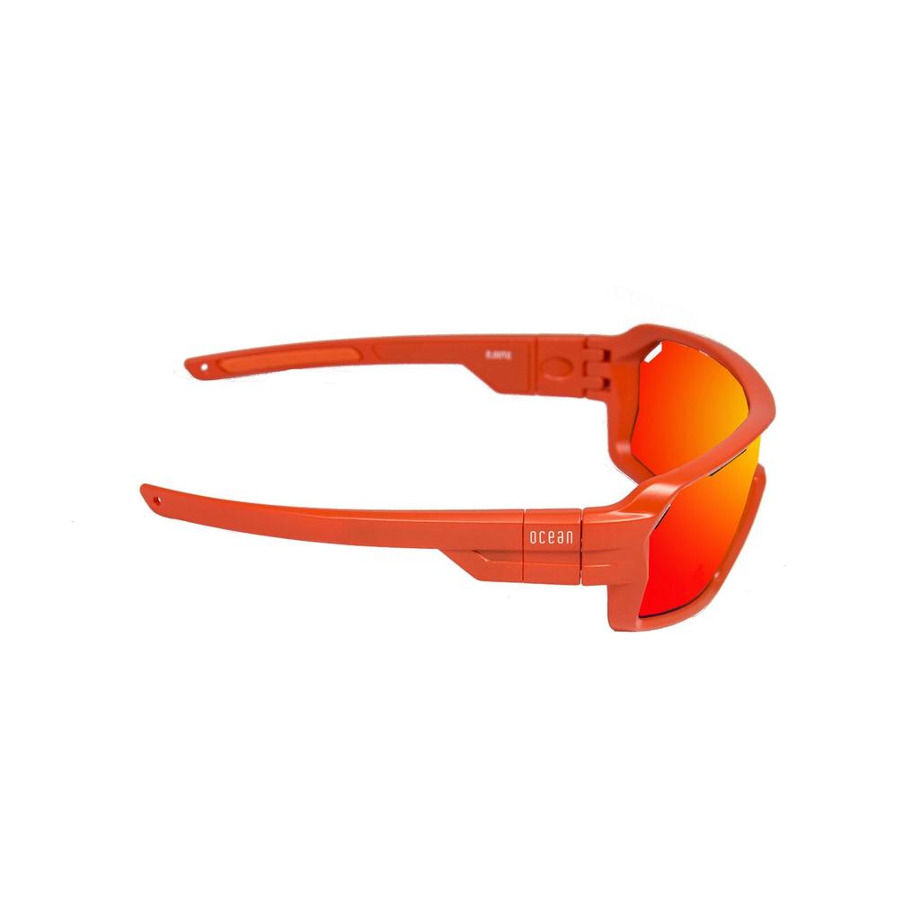 OCEAN CHAMELEON Floating UV Recycled Interchangeable Frame Matte Red Red REVO Sunglasses, Protection, Materials, & Strap, (Polarized Lenses),