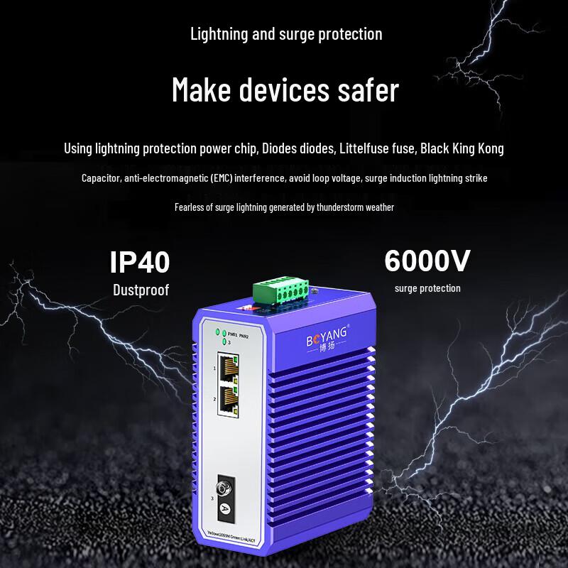 Boyang Gigabit Industrial PoE Fiber Optic Transceiver