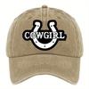 Cowgirl Hufeisen Druck Baseball Denim Kappe Verstellbar Polyester Western Stil Lässige Hut für Damen