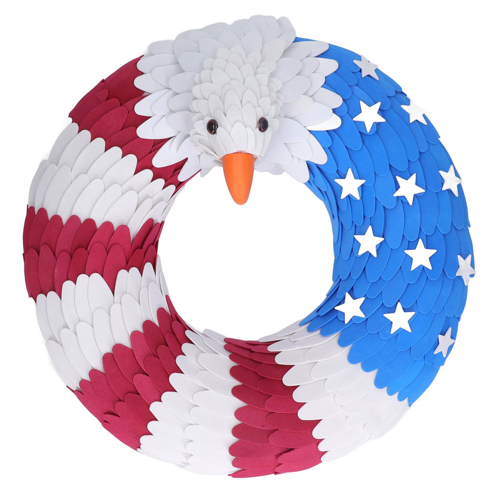 

4th of July Wreath 10in Beautiful Flag Eagle Design Patriotic Wreath Independence Day Wreath Decoration