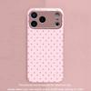 Minimalist Cute Pink Polka Dot Metallic Glass Phone Case For iPhone 17 Pro Max 16 15 14 13 12 11 Pro 15 14 Plus 17 Air 16E Cover