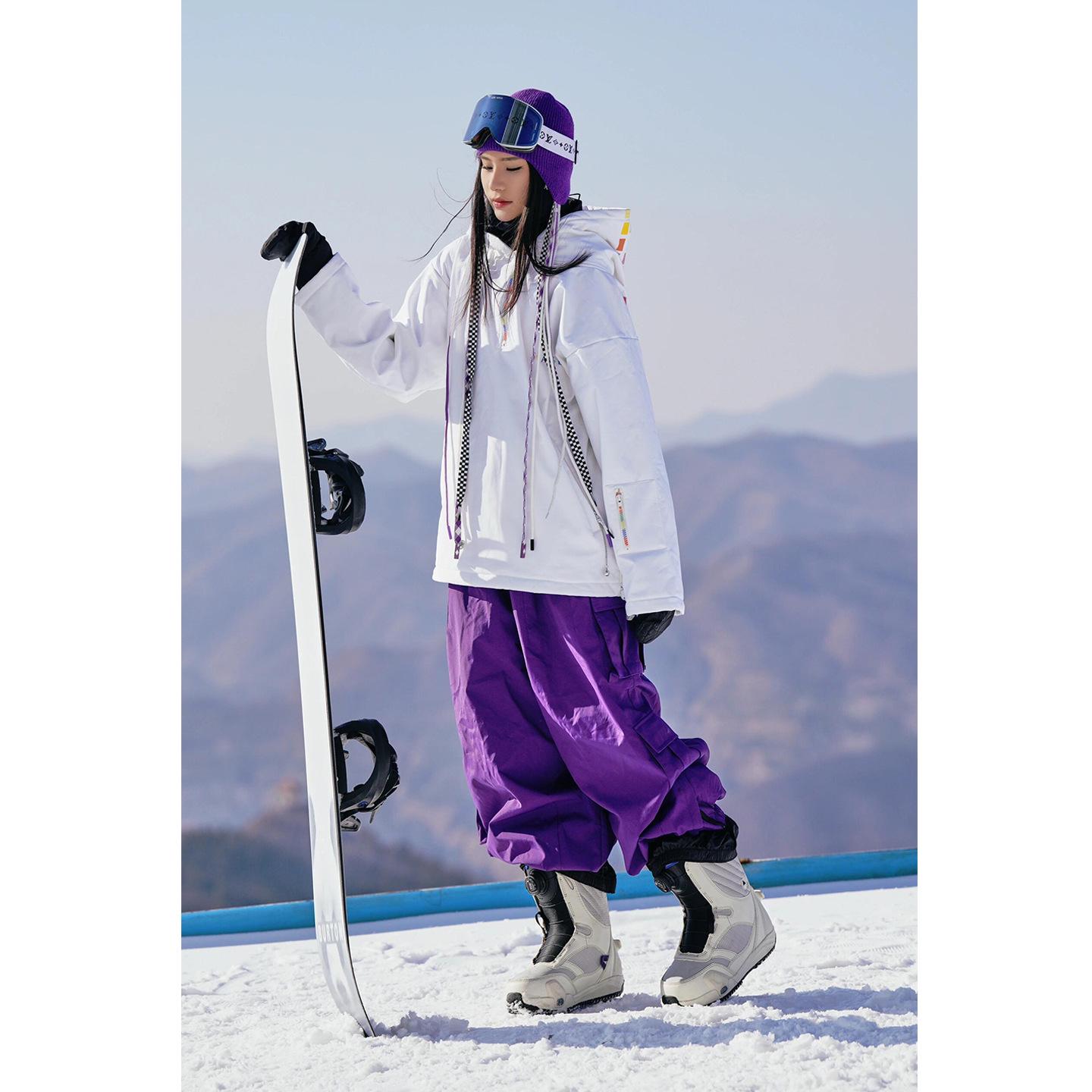 

Unisex Waterproof Winter Snowboard Pants with Elastic Cuffs – Windproof, Loose, Warm Plus Velvet L
