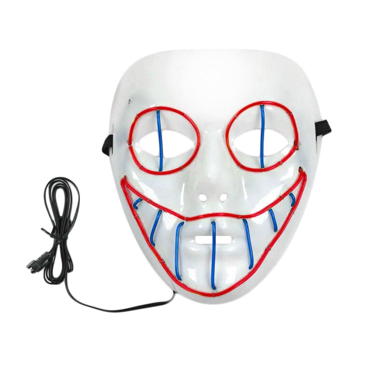 

Ddrr Светящаяся маска Холодный свет Маска для косплея Вечеринка на Хэллоуин Светодиодная маска для танцев красный
